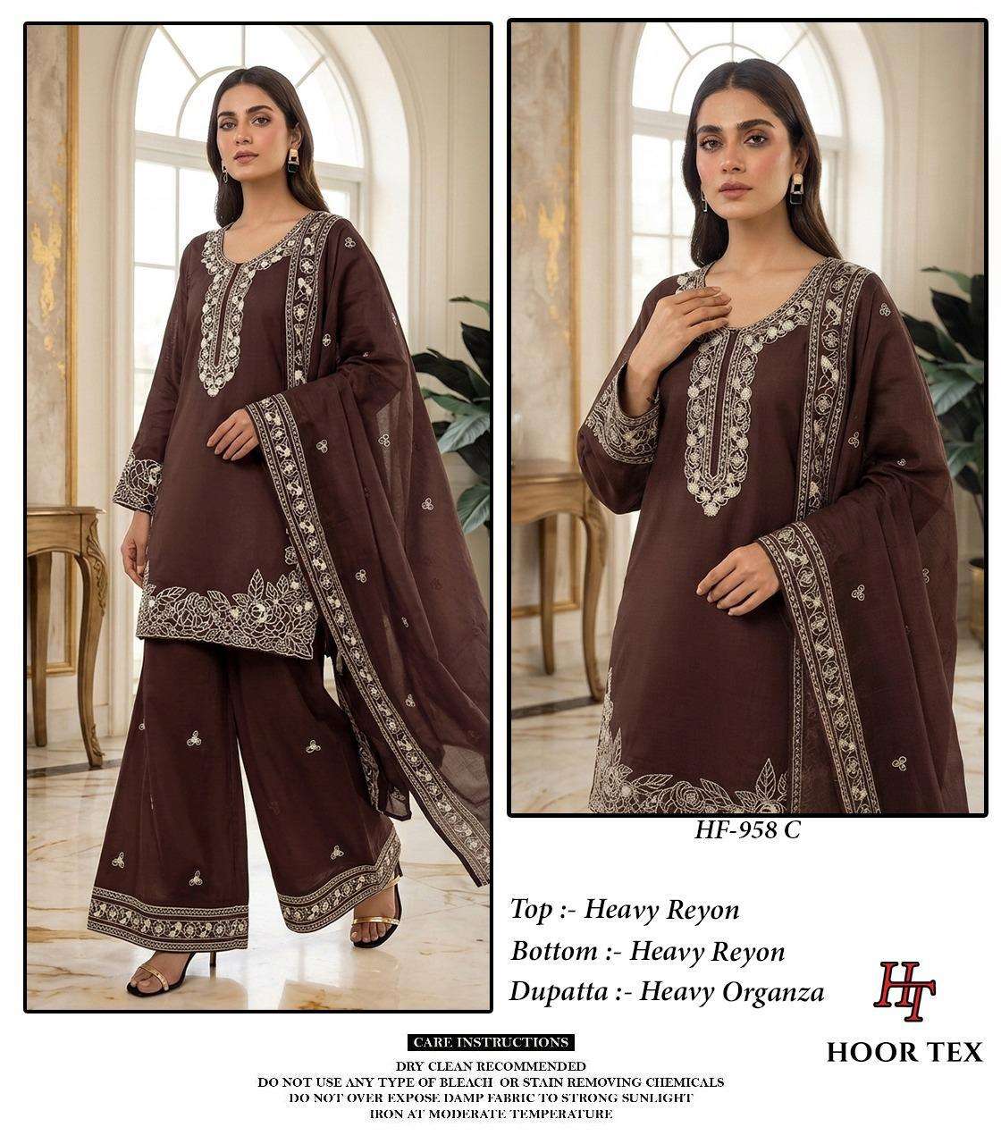 HOOR TEX HF-958 Rayon Stitched Pakistani Dresses