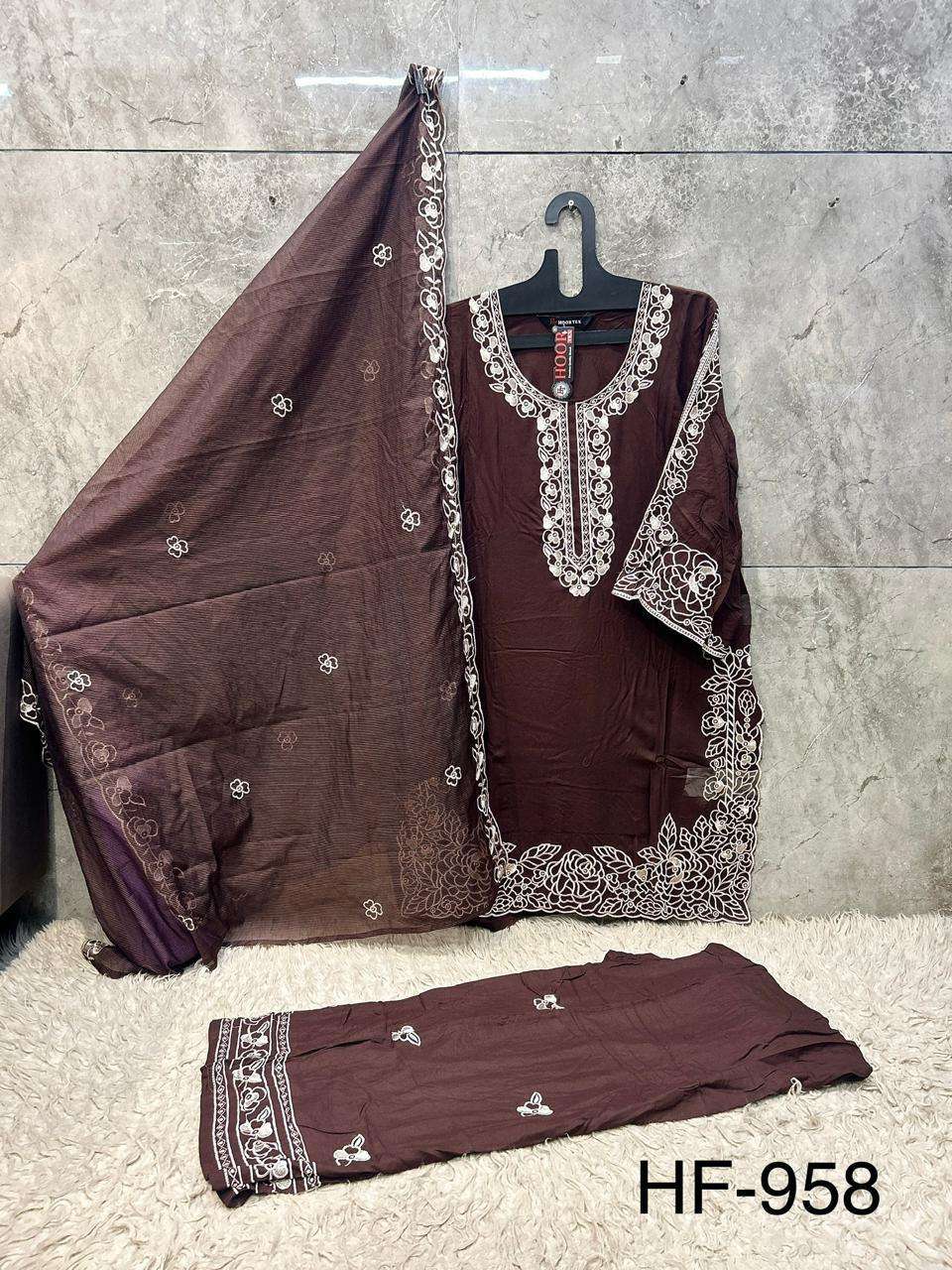 HOOR TEX HF-958 Rayon Stitched Pakistani Dresses