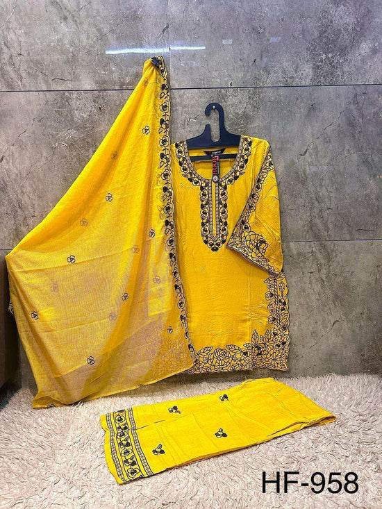 HOOR TEX HF-958 Rayon Stitched Pakistani Dresses
