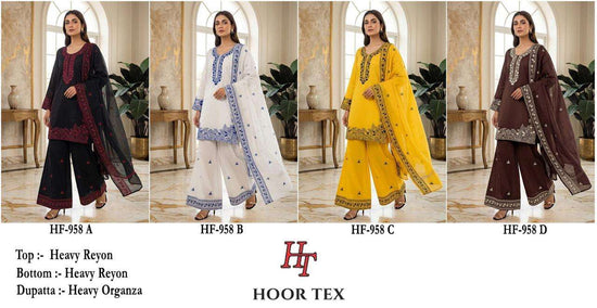 HOOR TEX HF-958 Rayon Stitched Pakistani Dresses