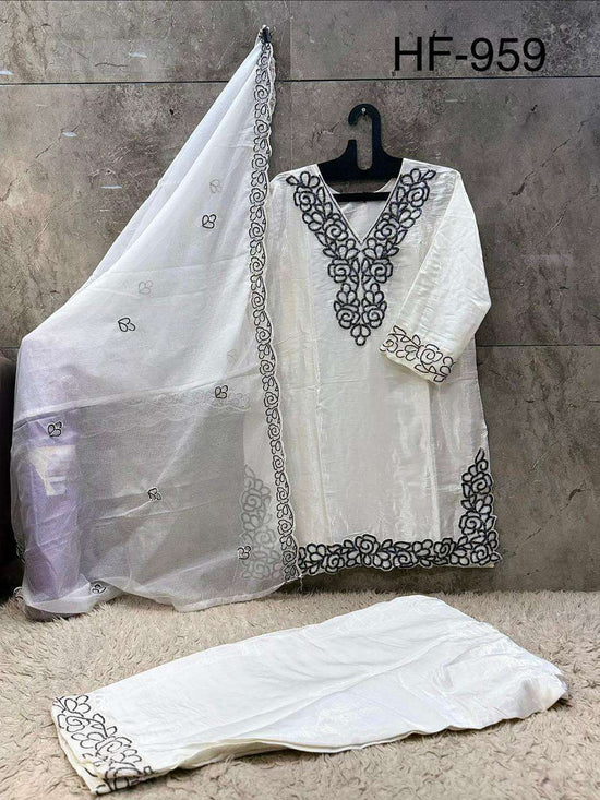 HOOR TEX HF-959 Glass Silk Embroidered Pakistani Suit Set