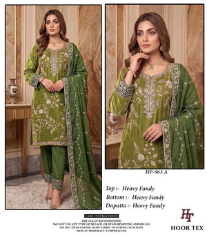 Hoor Tex HF-963 A To D Series Fancy Embroidery Stitched Dress