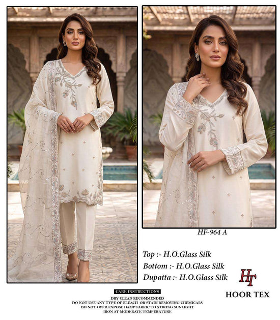 Hoor Tex HF-964 A To B Series Organza Silk Pakistani Suit