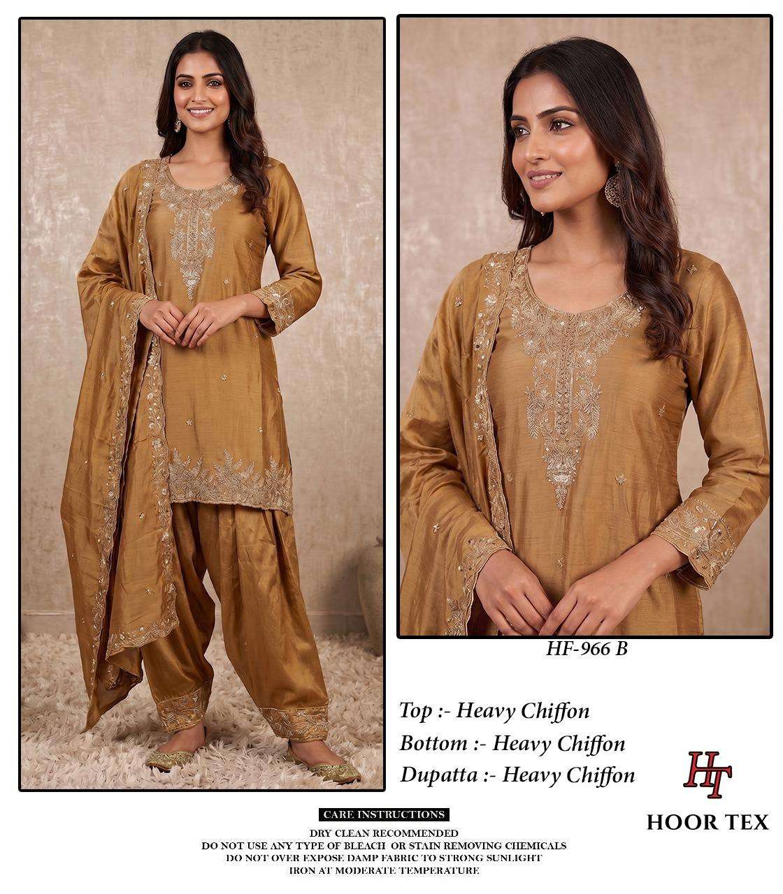 Hoor Tex HF-966 Chiffon Embroidery Pakistani Suit Set