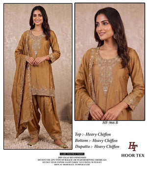 Hoor Tex HF-966 Chiffon Embroidery Pakistani Suit Set