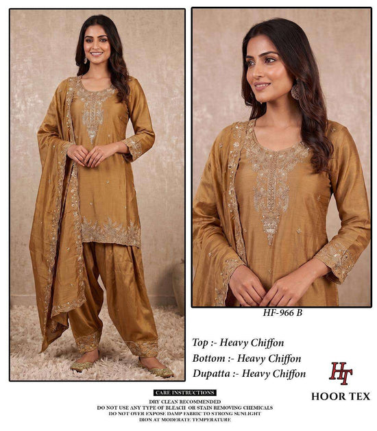 Hoor Tex HF-966 Chiffon Embroidery Pakistani Suit Set