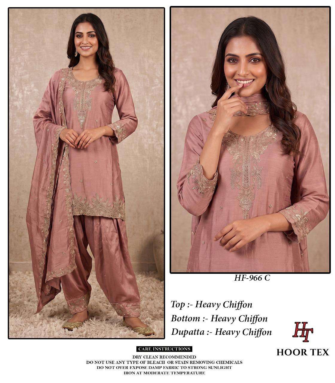 Hoor Tex HF-966 Chiffon Embroidery Pakistani Suit Set