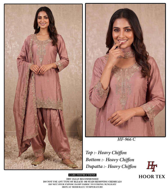 Hoor Tex HF-966 Chiffon Embroidery Pakistani Suit Set