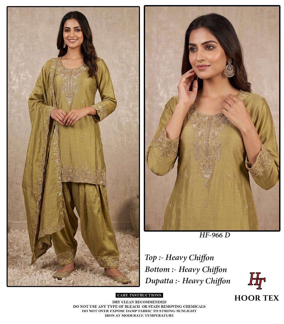 Hoor Tex HF-966 Chiffon Embroidery Pakistani Suit Set