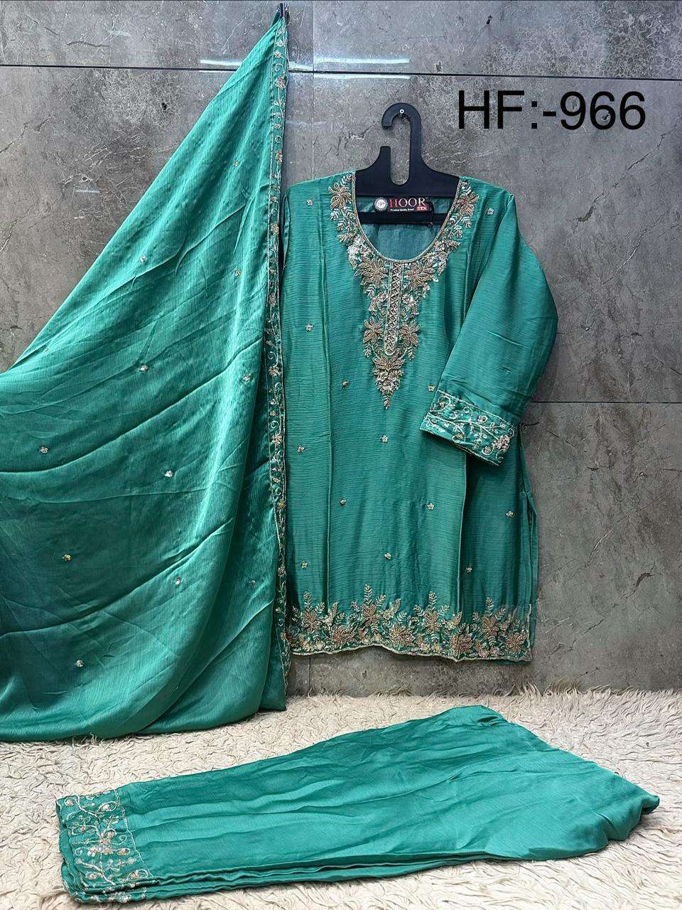 Hoor Tex HF-966 Chiffon Embroidery Pakistani Suit Set