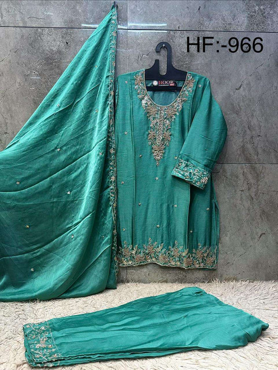 Hoor Tex HF-966 Chiffon Embroidery Pakistani Suit Set