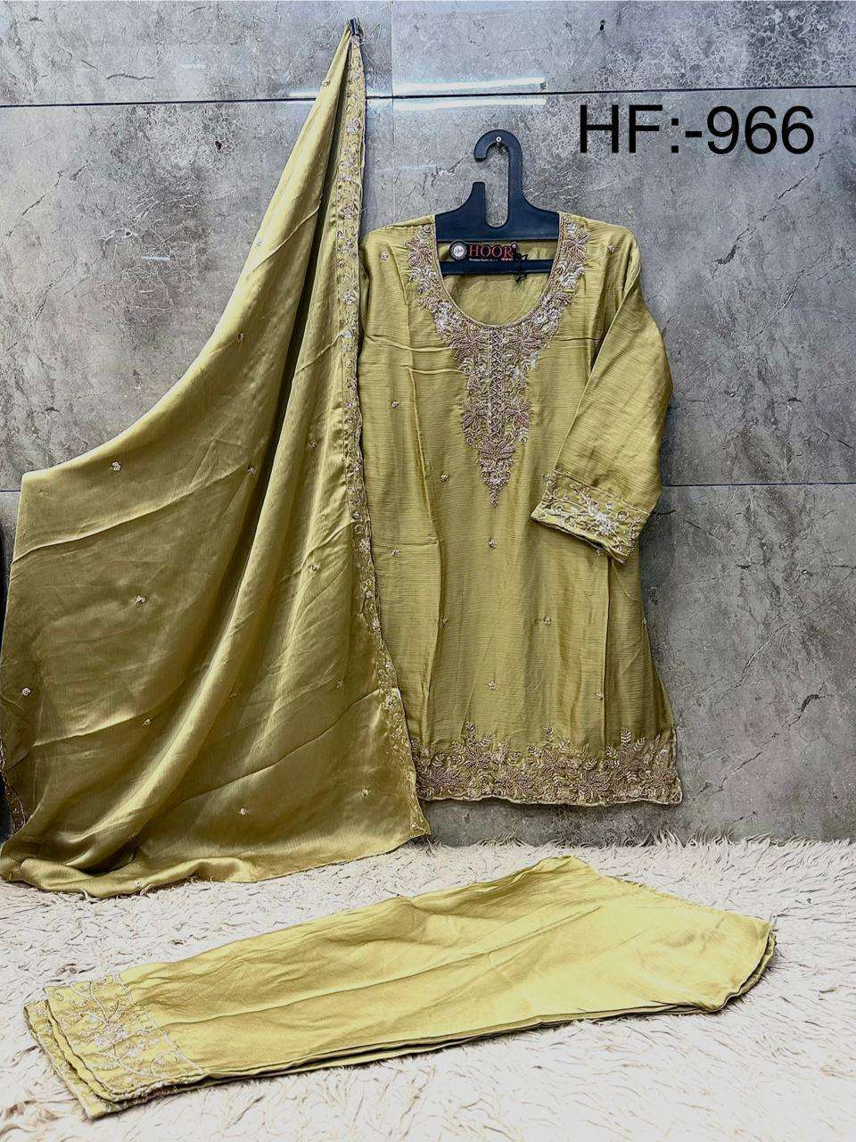 Hoor Tex HF-966 Chiffon Embroidery Pakistani Suit Set