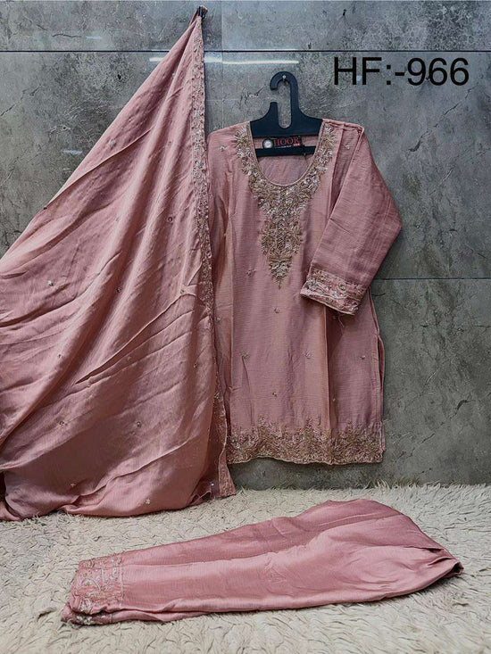 Hoor Tex HF-966 Chiffon Embroidery Pakistani Suit Set