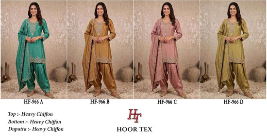 Hoor Tex HF-966 Chiffon Embroidery Pakistani Suit Set