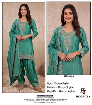 Hoor Tex HF-966 Chiffon Embroidery Pakistani Suit Set