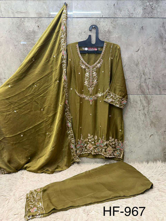 HOOR TEX HF-967 Chiffon Embroidered Pakistani Suit Set