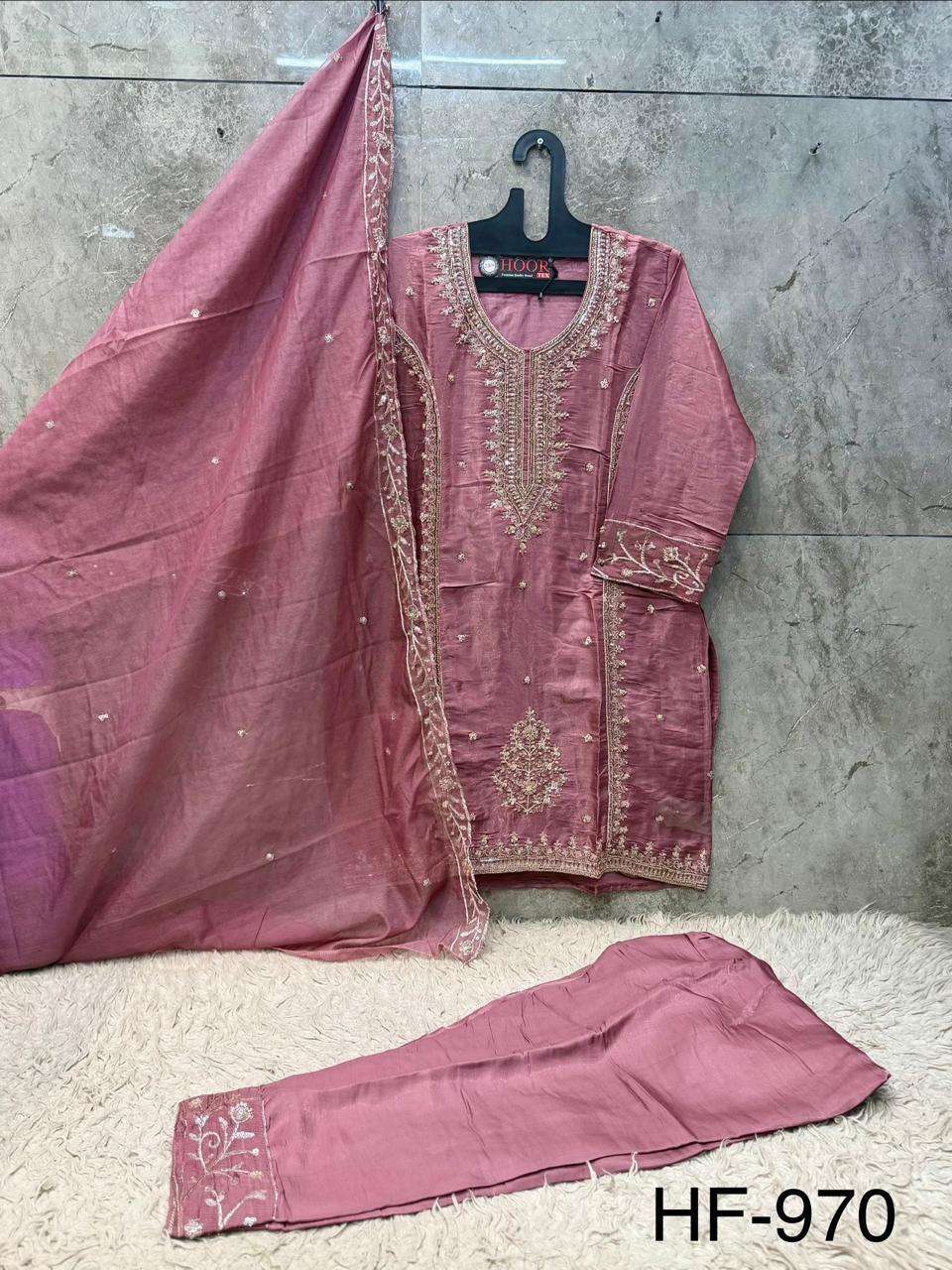 HOOR TEX HF-970 Glass Roman Silk Stitched Suit Set