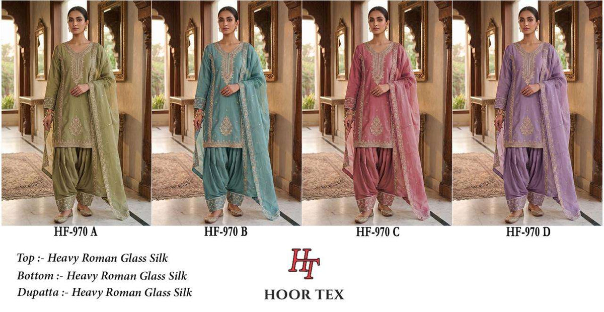 HOOR TEX HF-970 Glass Roman Silk Stitched Suit Set