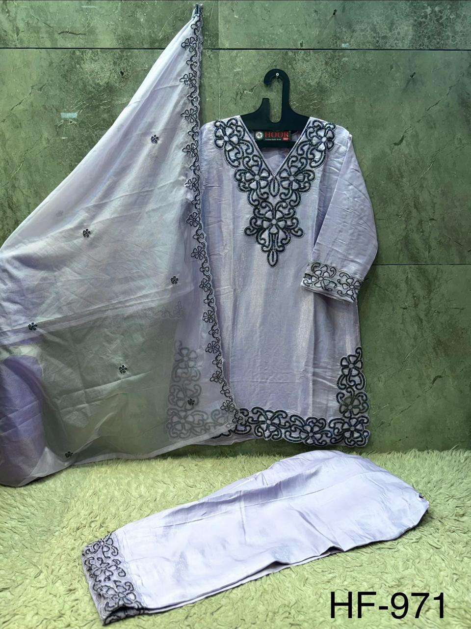 HOOR TEX HF-971 Glass Roman Silk Stitched Suit Set