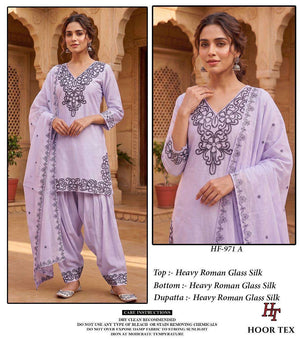 HOOR TEX HF-971 Glass Roman Silk Stitched Suit Set