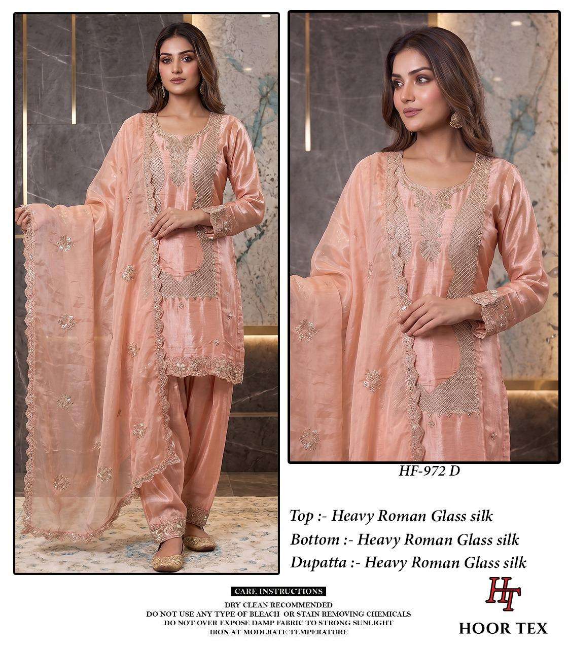 Hoor Tex HF-972 Roman Silk Stitched Pakistani Suit