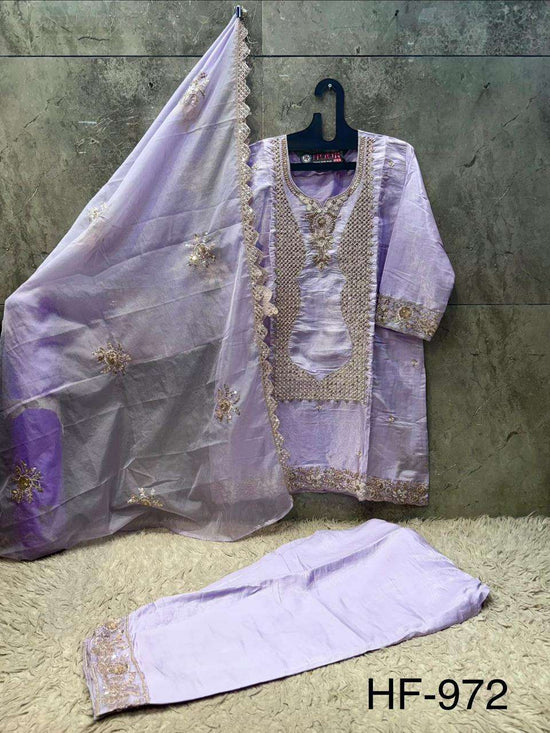 Hoor Tex HF-972 Roman Silk Stitched Pakistani Suit