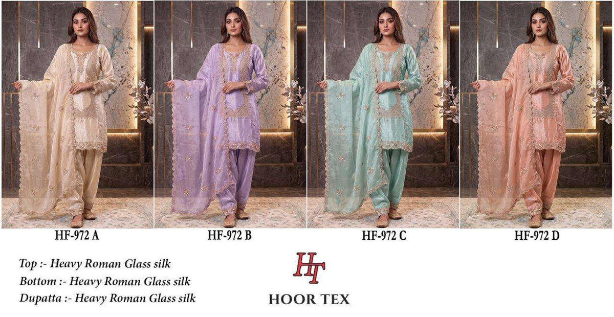 Hoor Tex HF-972 Roman Silk Stitched Pakistani Suit
