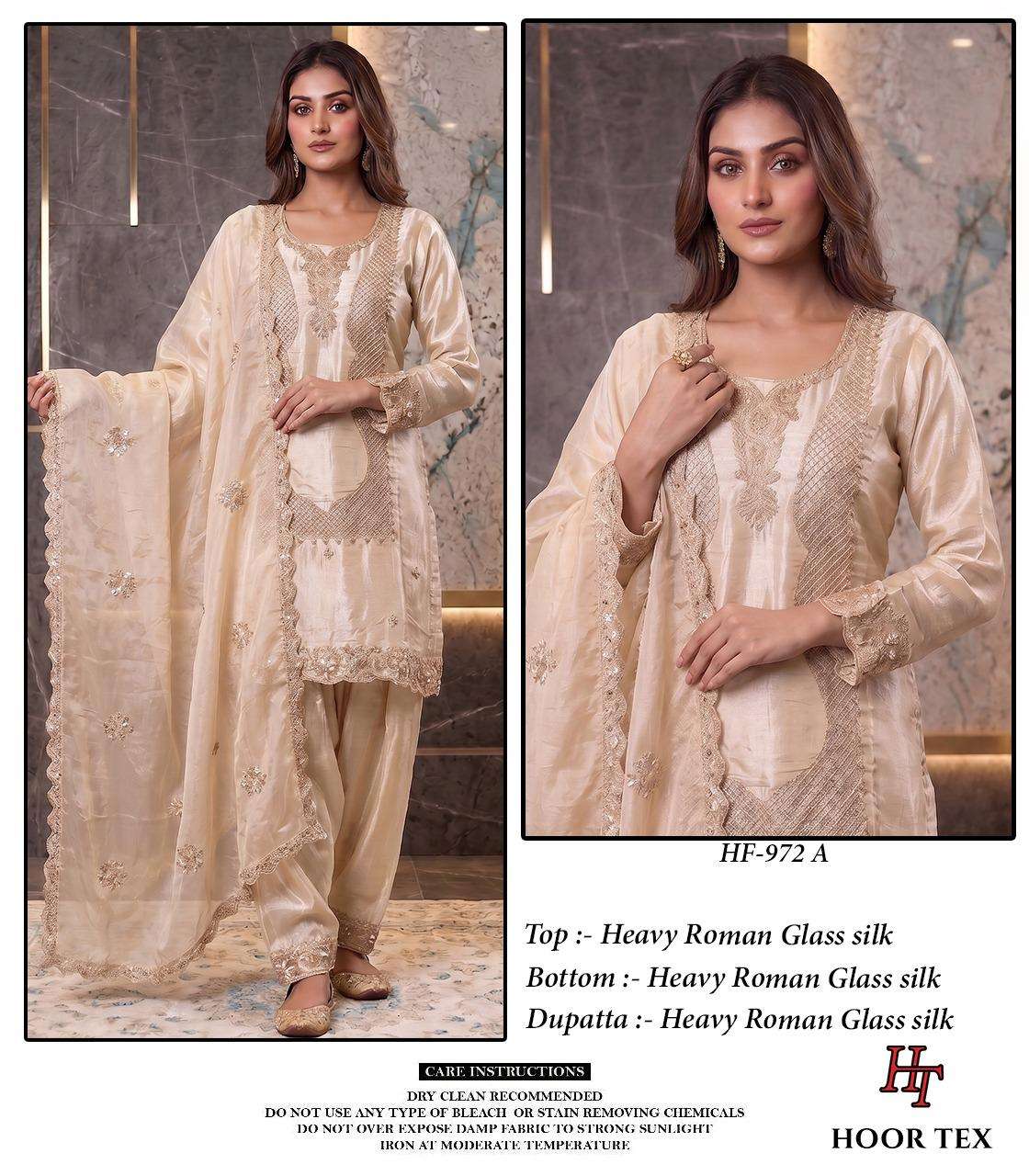Hoor Tex HF-972 Roman Silk Stitched Pakistani Suit