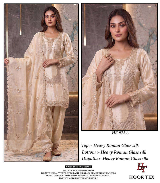 Hoor Tex HF-972 Roman Silk Stitched Pakistani Suit