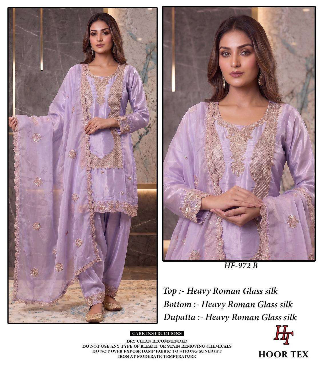 Hoor Tex HF-972 Roman Silk Stitched Pakistani Suit
