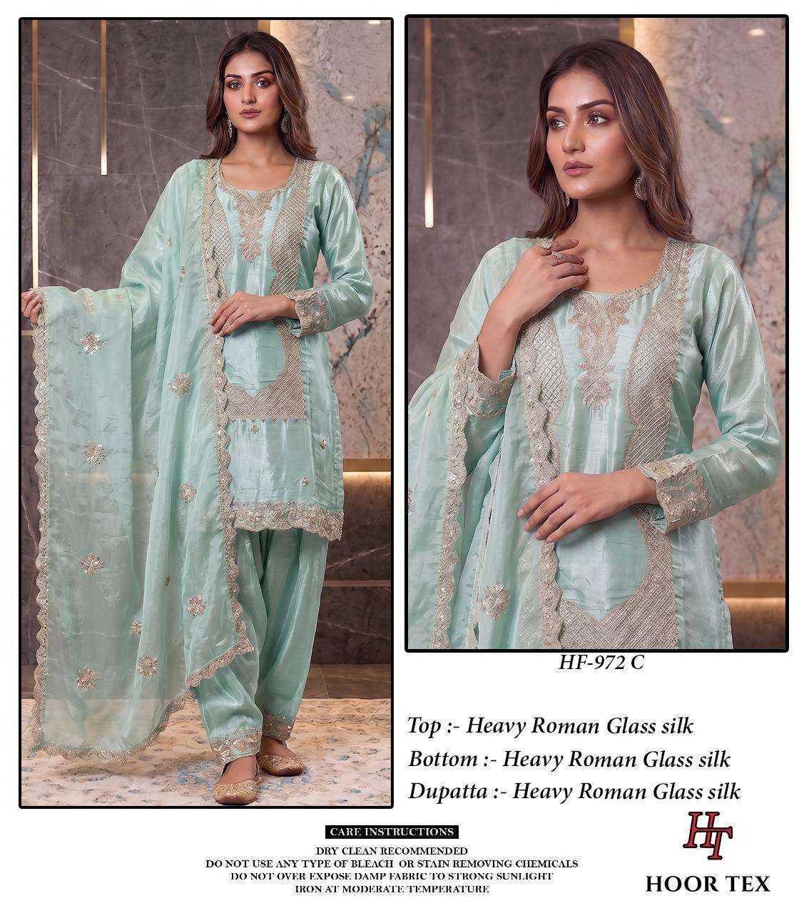 Hoor Tex HF-972 Roman Silk Stitched Pakistani Suit