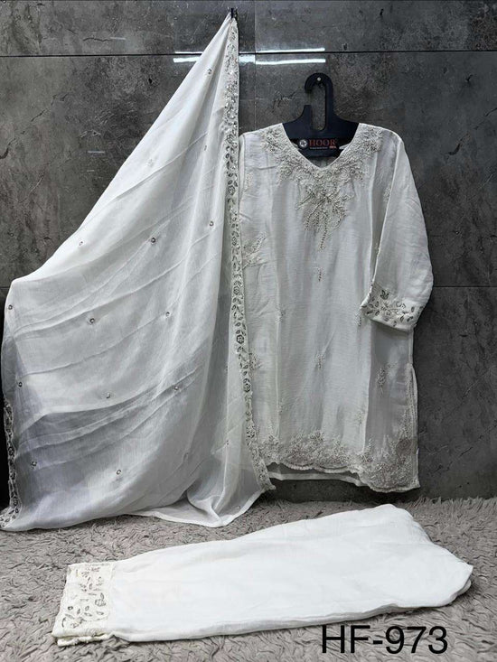 Hoor Tex HF-973 Chiffon Embroidery Ready To Wear Suit