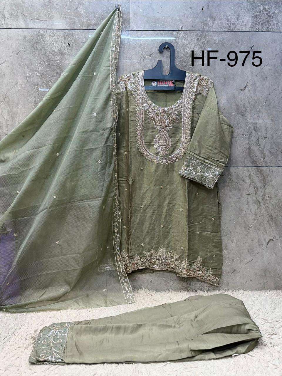 Hoor Tex HF-975 Roman Glass Silk Ready To Wear Salwar Suit