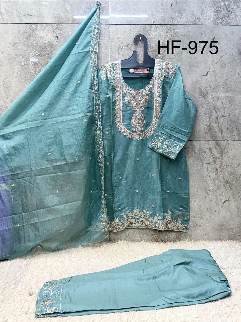 Hoor Tex HF-975 Roman Glass Silk Ready To Wear Salwar Suit