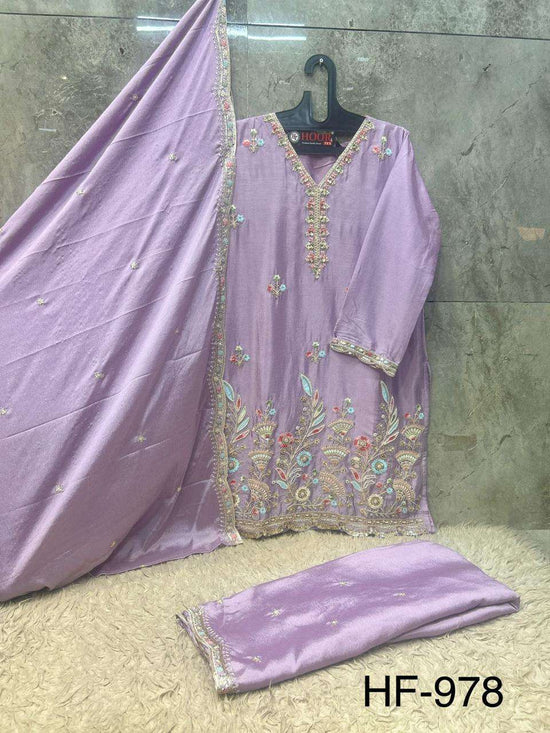 Hoor Tex HF-978 Chinon Ready to Wear Palazzo Pakistani Suit Set