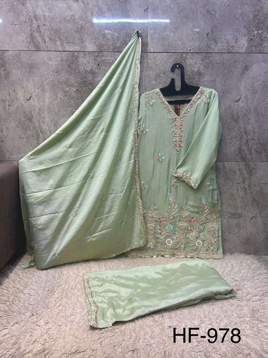 Hoor Tex HF-978 Chinon Ready to Wear Palazzo Pakistani Suit Set