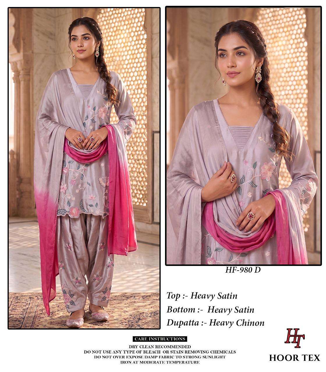 Hoor Tex HF-980 Satin Ready To Wear Patiyala Suit
