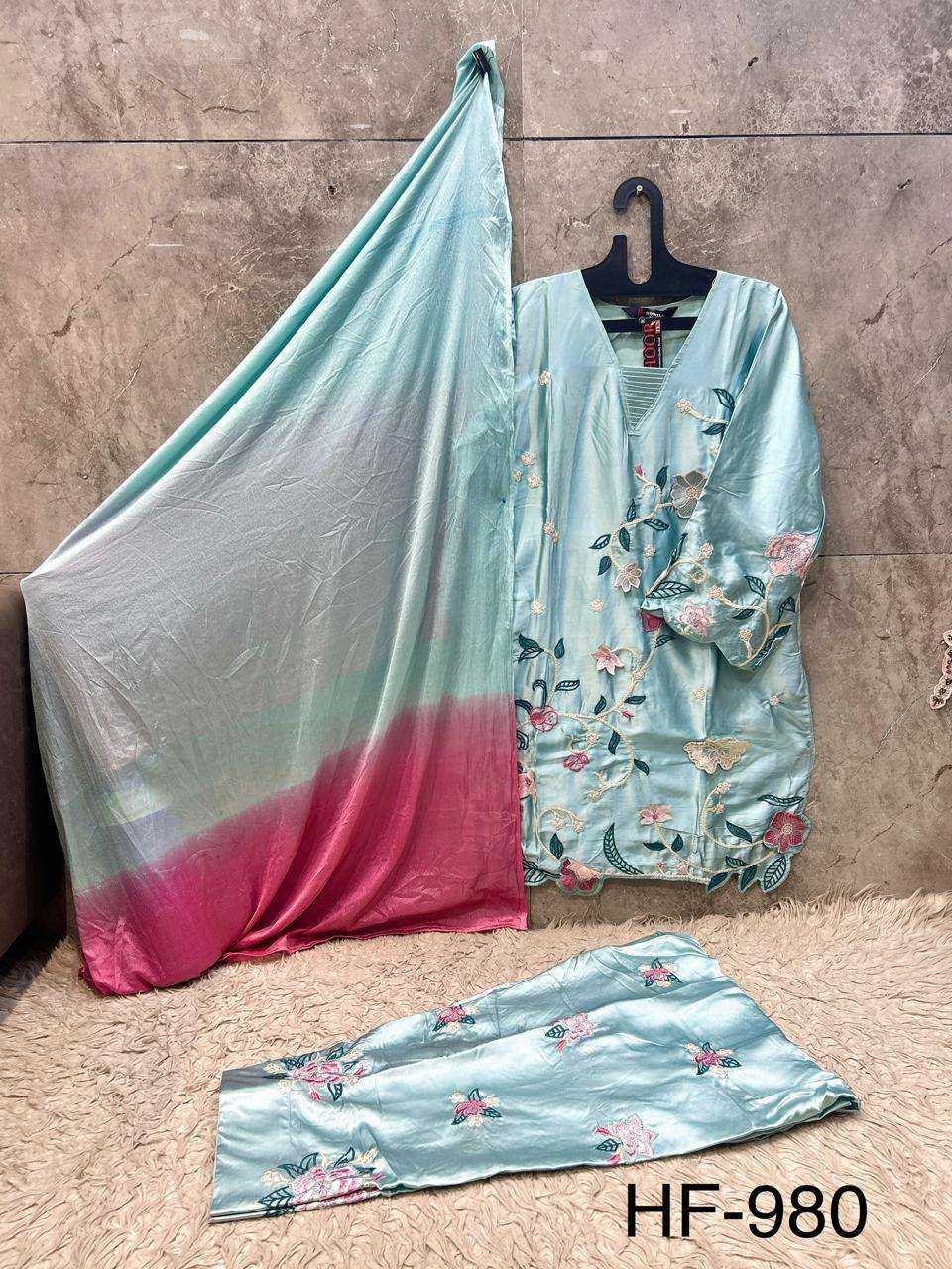 Hoor Tex HF-980 Satin Ready To Wear Patiyala Suit