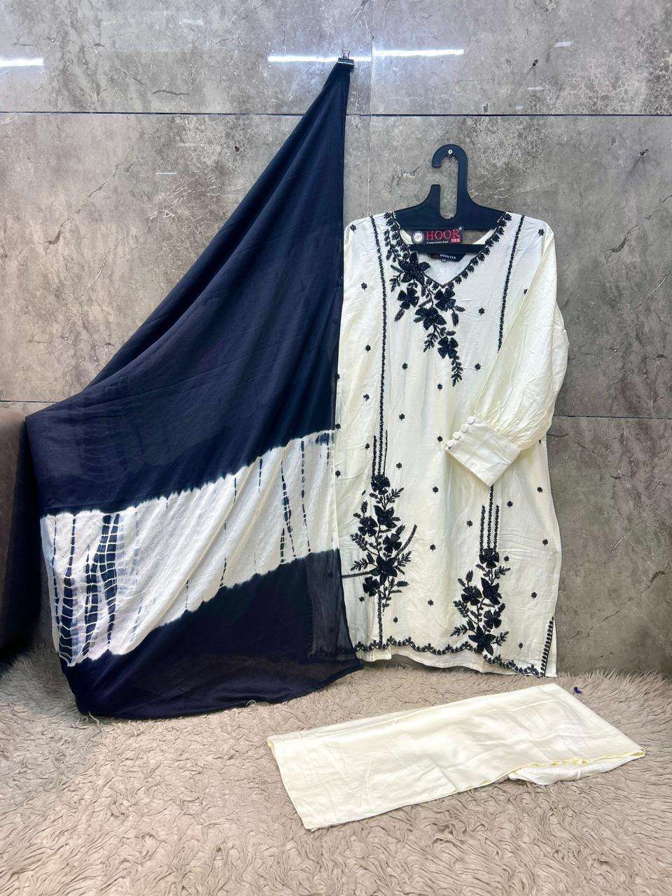 Hoor Tex HF-981 Rayon Satin Embroidered Stitched Salwar Suit Set