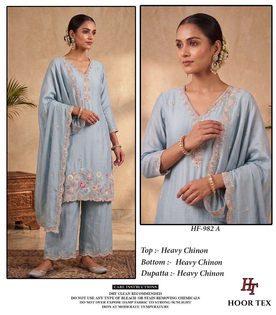 Hoor Tex HF-982 Chinon Readymade Pakistani Salwar Suit Set