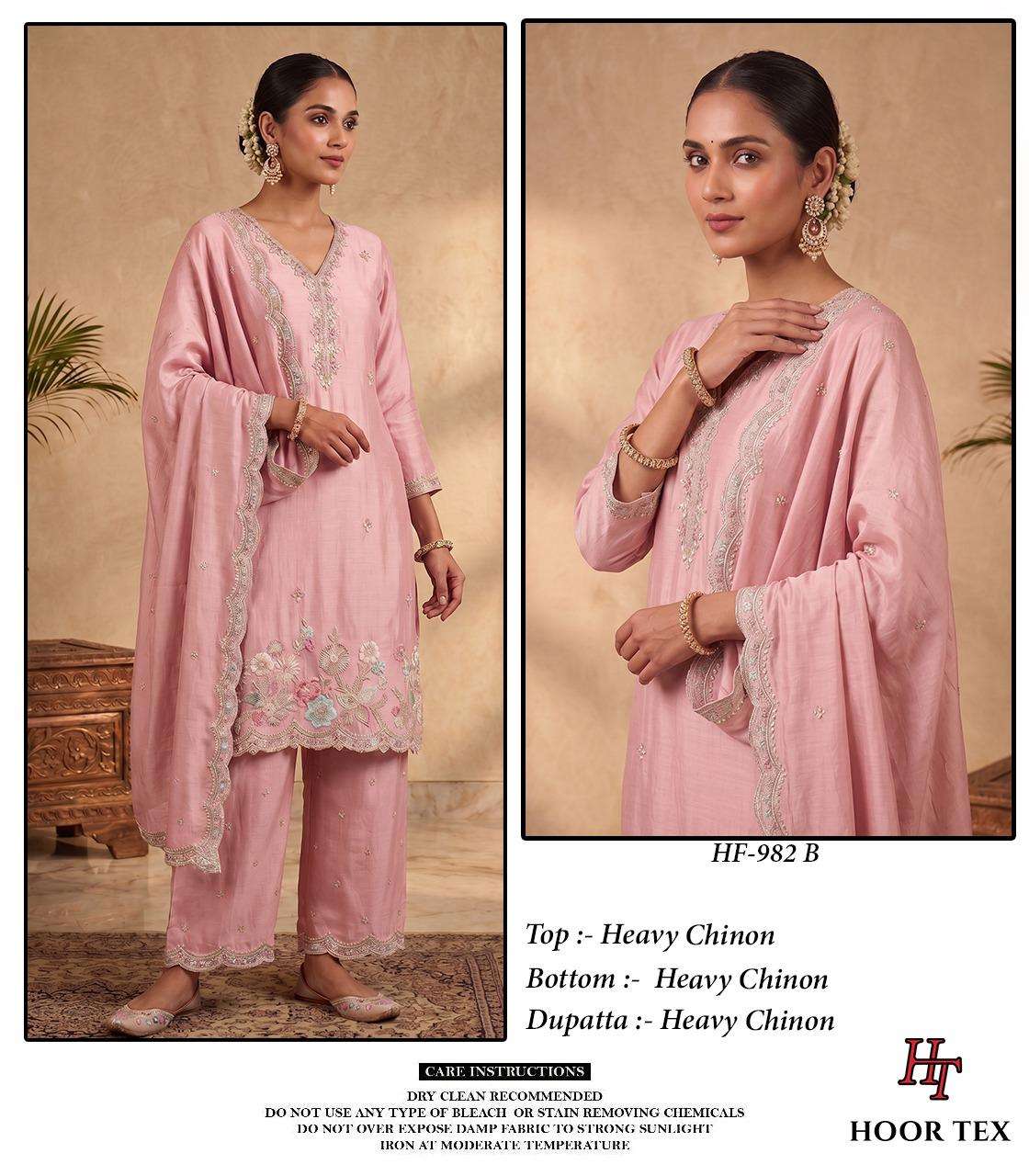 Hoor Tex HF-982 Chinon Readymade Pakistani Salwar Suit Set
