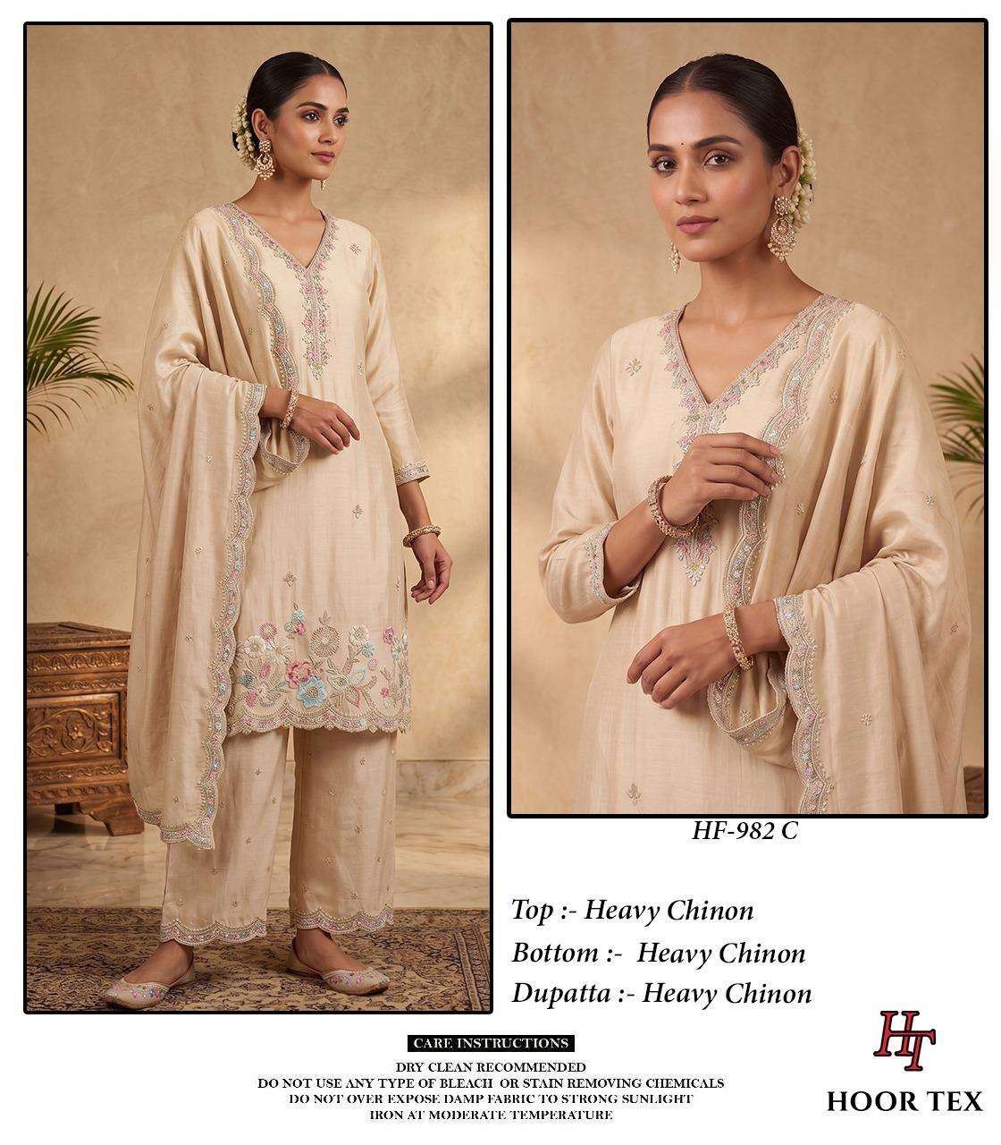 Hoor Tex HF-982 Chinon Readymade Pakistani Salwar Suit Set