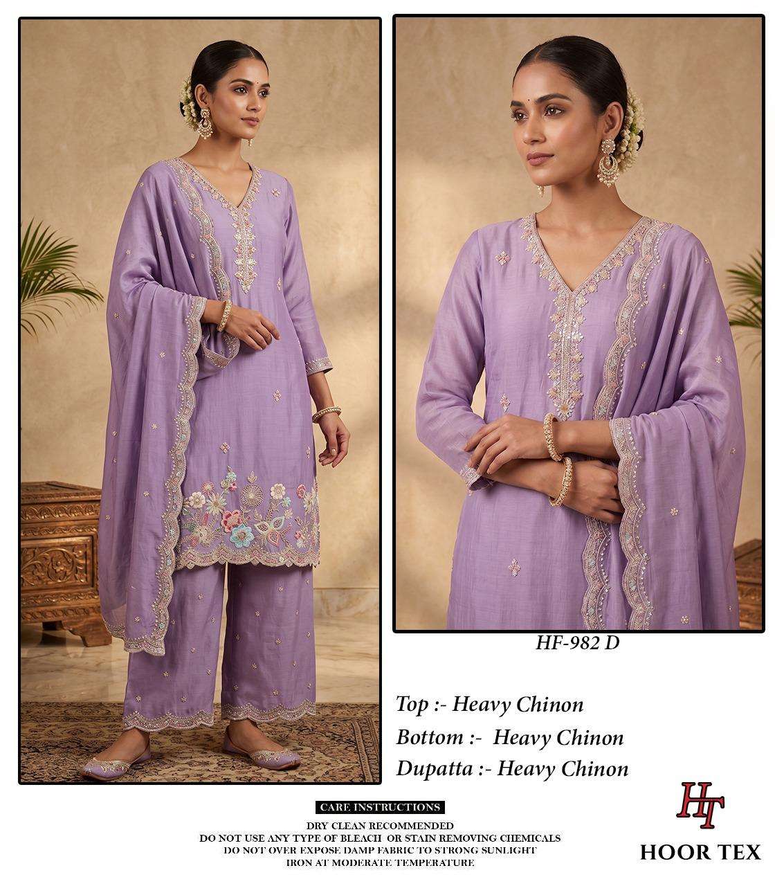 Hoor Tex HF-982 Chinon Readymade Pakistani Salwar Suit Set