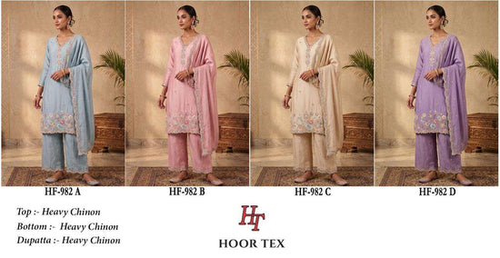Hoor Tex HF-982 Chinon Readymade Pakistani Salwar Suit Set