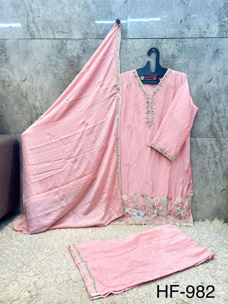 Hoor Tex HF-982 Chinon Readymade Pakistani Salwar Suit Set