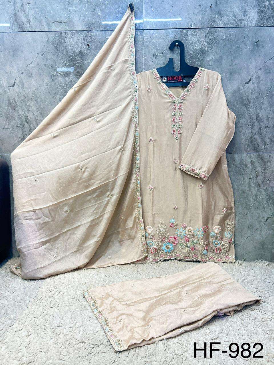 Hoor Tex HF-982 Chinon Readymade Pakistani Salwar Suit Set