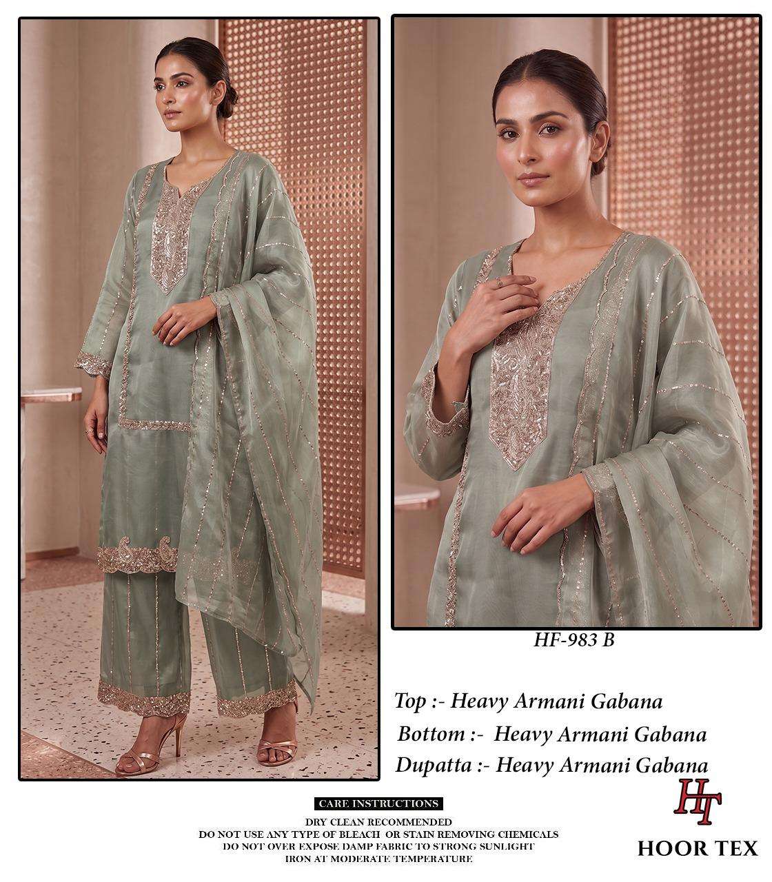 Hoor Tex HF-983 Armani Gabana Embroidered Readymade Salwar Suit