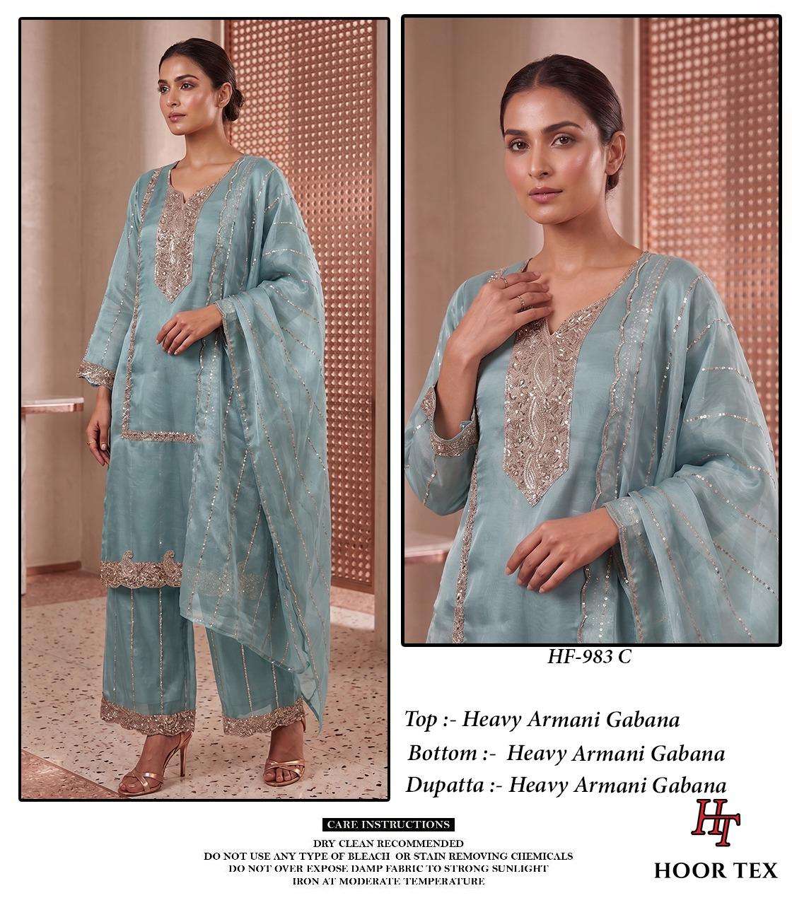 Hoor Tex HF-983 Armani Gabana Embroidered Readymade Salwar Suit