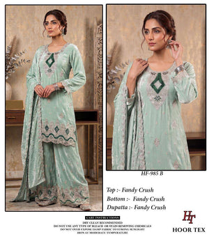 Hoor Tex HF-985 Fandy Crush Embroidered Readymade Salwar Suit