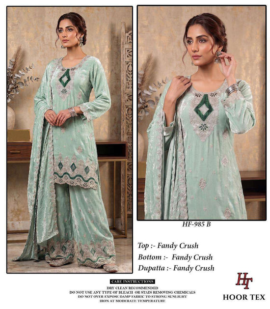 Hoor Tex HF-985 Fandy Crush Embroidered Readymade Salwar Suit